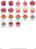 Pretty cupcake machine embroidery design pack