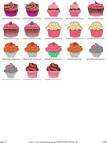 Pretty cupcake machine embroidery design pack