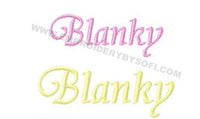 Blanky word Free Machine Embroidery