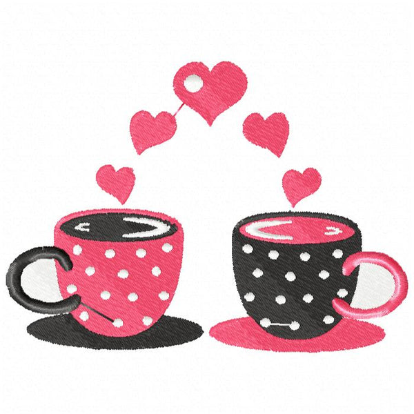 Cup of Love Free Machine Embroidery