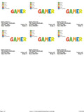Gamer Word Machine embroidery design