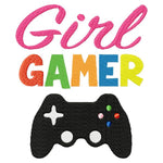 Girl Gamer Machine embroidery design