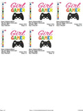 Girl Gamer Machine embroidery design