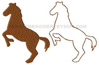 Horse Silhouette Free Machine Embroidery