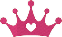 Heart crown machine embroidery design