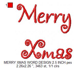 Merry Xmas Machine embroidery design