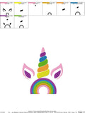 Rainbow unicorn (raibicorn) Machine Embroidery design