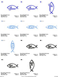 Chrsel fish 5 pack Machine embroidery design