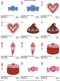 Sweet treats machine embroidery design pack