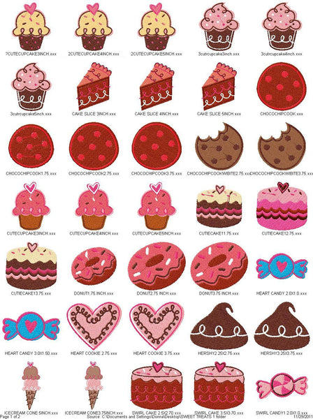 Sweet treats machine embroidery design pack