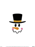 Top hat snowman Machine embroidery design