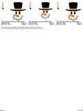 Top hat snowman Machine embroidery design