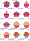 Pretty cupcake machine embroidery design pack