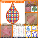 Teardrop applique Free Machine Embroidery