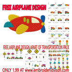 Airplane Free Machine Embroidery