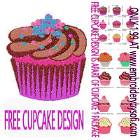 Cupcake 2 Free Machine Embroidery