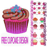 Cupcake 2 Free Machine Embroidery