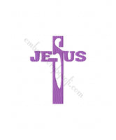 Religious Christian Jesus cross word Machine Embroidery design 3 pack